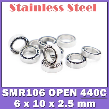 SMR106 Rulman (10 ADET ) 6*10*2.5 mm Paslanmaz Çelik Minyatür açık Bilyalı Rulmanlar S MR106 617/6