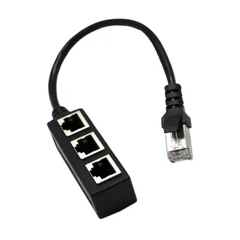 Splitter Ethernet RJ45 Kablo Adaptörü 1 İla 3 Port LAN Ağ fiş konnektörü Ağ Uzatma için