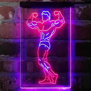 Spor Kulübü Spor Salonu Özel Çift Renkli Neon Burcu LED Kişiselleştirilmiş Hediye Parti logo ışığı Kılavuz Plakası Duvar Dekor