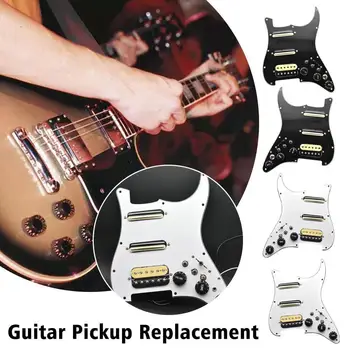 ST Elektro Gitar Çift Bobin Pickup Singlecut Yüklü SSH Gitar Kablolu Siyah Kablo Düzeneği Pickguard Scratchplat D7E6
