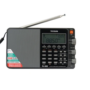 Toptan Fiyat TECSUN PL-880 Mini Taşınabilir Dijital HF Radyo Tam Bant LW / SW / MW SSB PLL Modları FM Stereo Radyo Hoparlör Alıcısı