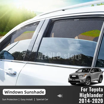 Toyota Highlander Kluger için U5 2015-2020 Manyetik Araba Pencere Perdeleri Güneş Güneş Gölge Örgü Cam Gölgeleme Güneş Koruma