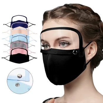 Unisex Açık Pamuk Kullanımlık Yıkanabilir Rüzgar Geçirmez, Toz Geçirmez ve Nefes Yetişkin Maskesi, Çıkarılabilir Göz Maskesi