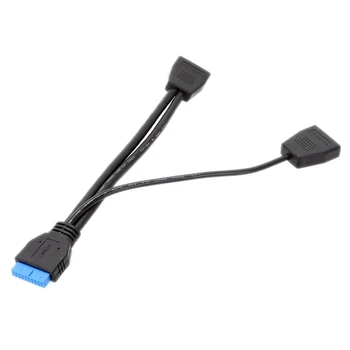 USB 19-Pin Başlık 1 ila 2 Splitter Anakart Kablosu Artık Dağınıklık Yok 20CM