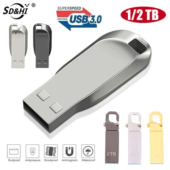 USB 3.0 1 TB/2 TB Metal Kalem sürücü Usb flash sürücü Pendrive Su Geçirmez TİP-C Evrensel USB bellek çubuğu Evrensel Araba/Telefon/PC İçin