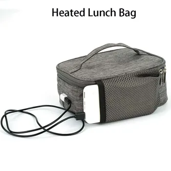 USB ısıtılabilir yemek kutusu yalıtım Çantası açık Piknik Ofis Su geçirmez Oxford elektrikli ısıtmalı taşınabilir gıda Depolama Öğle Yemeği Çantası