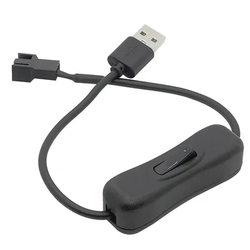 USB'den 4 Pinli PWM 5V USB Kollu Fan Güç Adaptörü Bağlantı Kablosu ile Açma Kapama Düğmesi