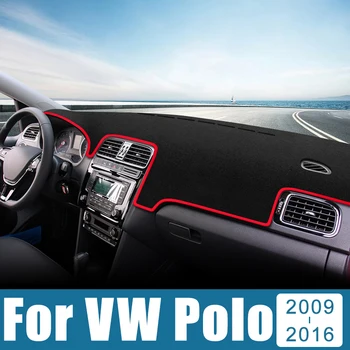 Volkswagen VW Polo için 6R 6C 2009 2010 2011 2012 2013 2014 2015 2016 Araba Dashboard Kapak Önlemek ışıklı çerçeve Anti-uv Halı Mat