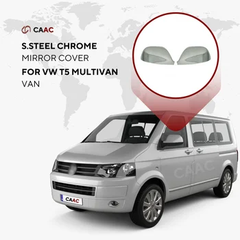 VW Transporter için T5 VAN 2010-2015 Paslanmaz Çelik Krom Yan ayna kapağı 2 Adet araba yedek parçaları Minibüs Yapıştırıcı Ekipmanları