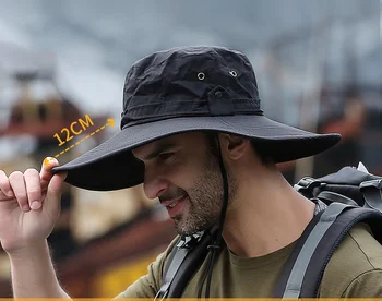 Yaz Ayarlanabilir Kova Şapka Kovboy Erkekler Açık Balıkçılık Yürüyüş plaj şapkaları Örgü Nefes Anti UV güneşlikli kep Geniş Geniş Ağızlı