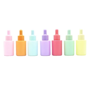 Yeni Tasarım renkli kauçuk kafa uçucu yağ özü damlalık şişe 30 ml kozmetik cam damlalık şişe