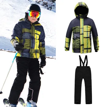 Yeni Çocuk Kayak Takım Elbise Erkek Yürüyüş Ceketler Snowboard Ceketler Tulum Rüzgar Geçirmez Su Geçirmez Çocuk Kayak Seti Kar Pantolon Sıcak Tutmak