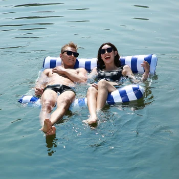 Çift Şamandıra Su Hamak Recliner Rahat Katlanabilir Şişme hava yatağı PVC Yaz Yüzme Havuzu paspasları yatak Sandalye