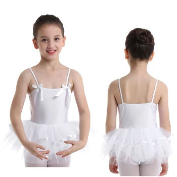 Çocuk Kız Bale Tutu Elbise Kolsuz Dans Jimnastik Leotard Elbise Sahne Performansı Giyim Balerin Peri parti giysileri