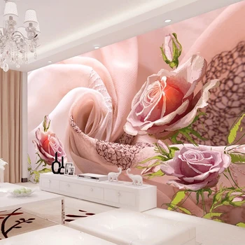 Özel Fotoğraf Duvar Kağıdı Modern İpek Çiçekler Duvar 3D Oturma Odası TV Arka Plan duvar tablosu Romantik Ev Dekor Papel De Parede
