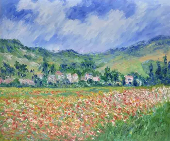 Ünlü Monet Boyama, Handpainted, gelincik tarlası yakın Giverny tarafından Claude Monet, tuval üzerine yağlıboya Sanat, Duvar Dekoratif Sanat