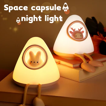 Şarj edilebilir Led Gece Lambası Anniversaire Doğum Günü Dekorasyon Gece Lambası Çocuklar için Çocuk Gece Lambası Tavşan Yatak Odası Masa Lambası