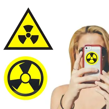 1 Adet 8cm/3.15 İnç Nükleer Radyasyon Kendinden yapışkanlı Üçgen Tablet Dairesel dekorasyon çıkartmaları Sopa Kolay Etiket Gözyaşı D6F3