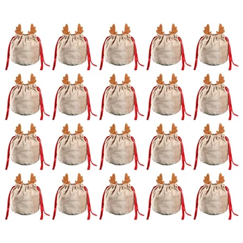 1 Takım Boynuzları Çanta Kadife Beraberlik Dize Tavşan Hediye Paketleme Çantaları Parti Dekorasyon Navidad Hediye Bir