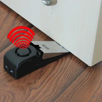 120dB Mini Kablosuz titreşimli alarm Kapı Durdurma Alarmı ev Kama Şekilli Stoper Uyarı Güvenlik Sistemi Blok Engelleme Sistemi