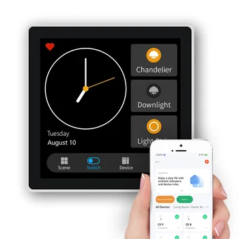 2022 akıllı kablosuz ev anahtarı ile dokunmatik lcd ekran ekran akıllı yaşam APP akıllı ev kontrol sahne paneli