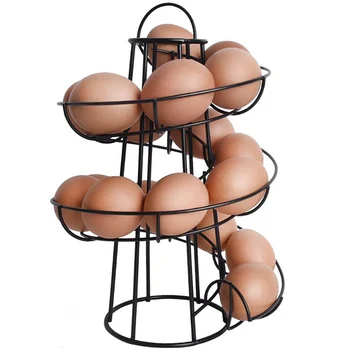 22-24 yumurta Deluxe Spiral Skelter Yumurta Standı metal teşhir standı Tutucu mutfak tezgahı Dekor Spiral yumurta rafı Depolama Aksesuarları