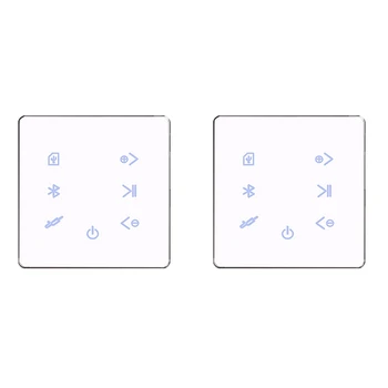 2X Bluetooth Amplifikatör Duvar USB SD Kart Müzik Paneli Akıllı Ev Arka Plan Ses Sistemi Stereo Otel Restoran (Beyaz)