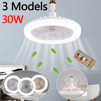 30W tavan vantilatörü lamba ile E27 ışık uzaktan kumanda aromaterapi fan lambası yatak odası oturma sessiz soğutma fanı ışık