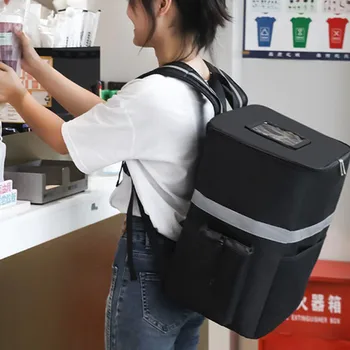 35L Ekstra Büyük Termal Gıda soğutucu çanta Çanta Paket Servisi Olan Restoran Buzdolabı Kutusu Taze Tutmak Gıda Teslimat Sırt Çantası Yalıtımlı Serin Çanta