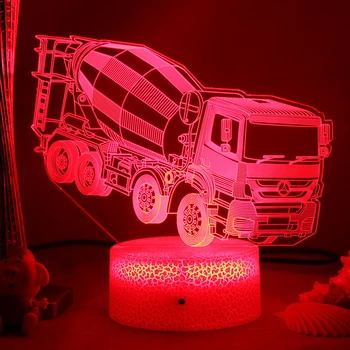 3d Illusion Lamba Böceği Araba Çocuklar için yatak odası dekoru Gece Lambası Renkli Atmosfer Çocuk doğum günü hediyesi Supercar Led Gece Lambası
