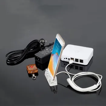 4 6 Port Cep Telefonu Alarmı Şarj Güvenlik Ekran Sistemi Akrilik Braketi Cep Telefonu emniyet kasası