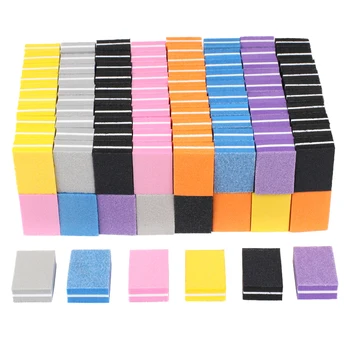 500 Adet / grup Mini tırnak törpüsü Tampon Sünger Tırnak Parlatma Blokları Renkli Küçük Taşınabilir Dosyaları Jel Parlatıcı Manikür Araçları Kaynağı