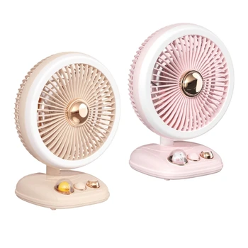 69HA Katlanabilir Aydınlatma masaüstü vantilatör LED 4000mah Elektrikli Fan masa lambası Çok Fonksiyonlu USB Şarj Öğrenci Yurdu için