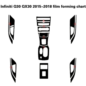 Araba-Styling 3D / 5D Karbon Fiber Araba İç Merkezi Konsol Renk değişim kalıp Sticker Çıkartmaları Infiniti Q30 QX30 2015-2018