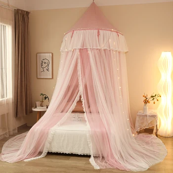 Asılı Kubbe Cibinlik Yatak Gölgelik Dantel Prenses Yatak Valance Anti-sivrisinek Yoğunlaştırılmış Net Gazlı Bez Ev Tekstili Yatak Örtüsü Perde