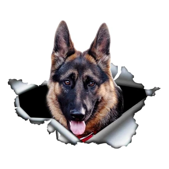 B0138# 26/30 cm Kendinden yapışkanlı 3D Çıkartması Alman Çoban Pet Köpek Araba Sticker Su Geçirmez Otomatik Dekorları Tampon Arka Cam Dizüstü Bilgisayar
