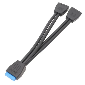 B0KA 2 Port USB 3.0 A Dişi 19/20 Pin Dahili Anakart Konnektör Adaptör Kablosu pc bilgisayar