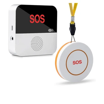 Bakıcı Çağrı Cihazı Kablosuz, APP Kontrol Yaşam Uyarı Sistemleri Yaşlılar İçin Wifi Bağlantısı 1 Alıcı 1 SOS Çağrı düğmesi
