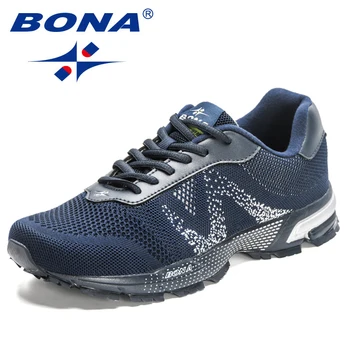 BONA Sneakers erkek ayakkabısı Spor Örgü Eğitmenler Hafif Sepetleri Femme koşu ayakkabıları Nefes ve aşınmaya dayanıklı Açık Atlet