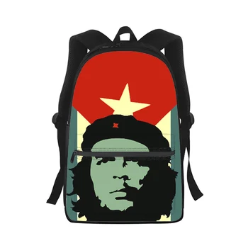 Che Guevara Erkek Kadın Sırt Çantası 3D Baskı Moda Öğrenci okul çantası Laptop Sırt Çantası Çocuklar Seyahat Omuz çantası