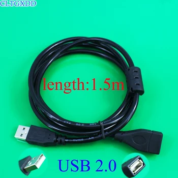 cltgxdd USB Uzatma Veri Kablosu 2.0 A Erkek Bir Kadın Uzun Kordon Bilgisayar için, 1.5 metre Siyah