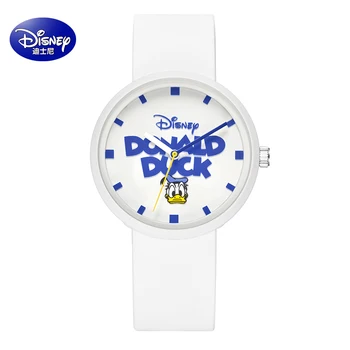 Disney Resmi Unisex Erkekler Kadınlar Casual Kuvars Saatı Donald Ördek Karikatür Arama Silikon Erkek Kız Öğrenciler Hediye Yeni Saat