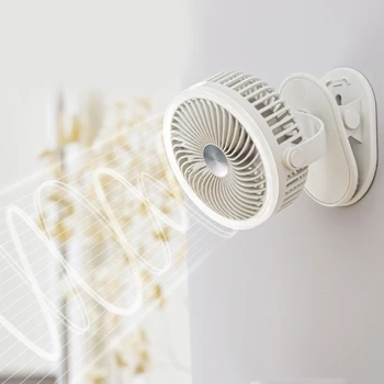 Elektrikli Mini Klip Fan 1000mah Şarj Edilebilir El Duvar tavan vantilatörü ile led ışık Ev Kamp için Taşınabilir Kelepçe