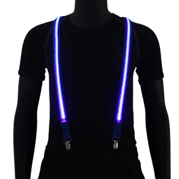 Erkek Light Up Askı Klipleri Parantez Ayarlanabilir Elastik Y şekli LED Askı Giyim Glow Festivali Aksesuarları Festival İçin