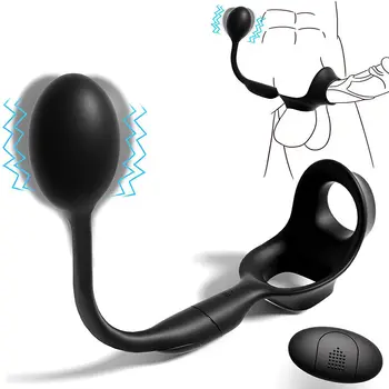 Giyilebilir Anal Masaj Eşleştirilmiş Yüzükler Çiftler için prostat masaj aleti Seksi Oyuncak Erkek Penis Vibratör Yüzük Silikon Butt Plug Dick Yüzük
