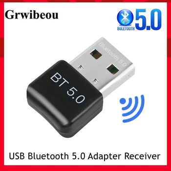 Grwıbeou Mini Kablosuz USB Bluetooth 5.0 Adaptörü Alıcı Dongle Düşük Gecikme Ses Müzik Bluetooth 5.0 Verici PC Laptop İçin