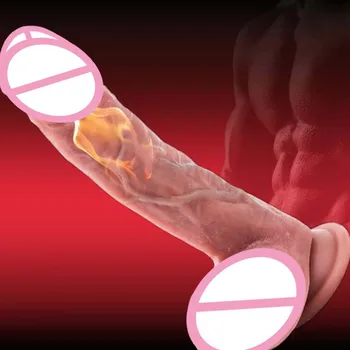 Itme ısıtma Penis Gerçekçi Yapay Penis Kadınlar için Anal Seks Oyuncakları Teleskopik Vibratör Vantuz İle Seksi Dildos Uzaktan Kumanda