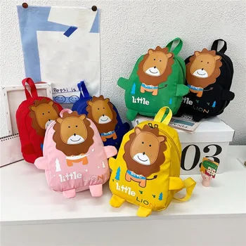 Karikatür Çocuk Sırt Çantaları Mini Anaokulu Schoolbag Sevimli Aslan Sırt Çantası Çocuk Okul Çantaları Kız Erkek Öğrenci Bookbag Sırt Çantası