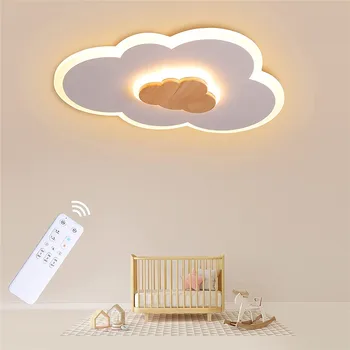 LED Tavan Lambası çocuk Odası Yatak Odası Çalışma Modern Kısılabilir Aydınlatma Armatürleri Yaratıcı Çocuk Bulut Pembe Tavan Lambaları