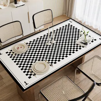 Moda satranç tahtası ızgara masa Yastık PVC Sehpa masa örtüsü masa Yastık Adornos Para Mesa De Centro Sala 29PRD401701